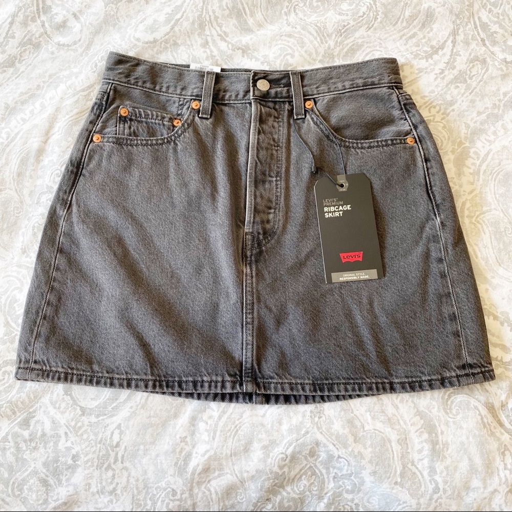 LEVI’S Ribcage Denim Mini Skirt Black 28 NEW NWT - Picture 11 of 11